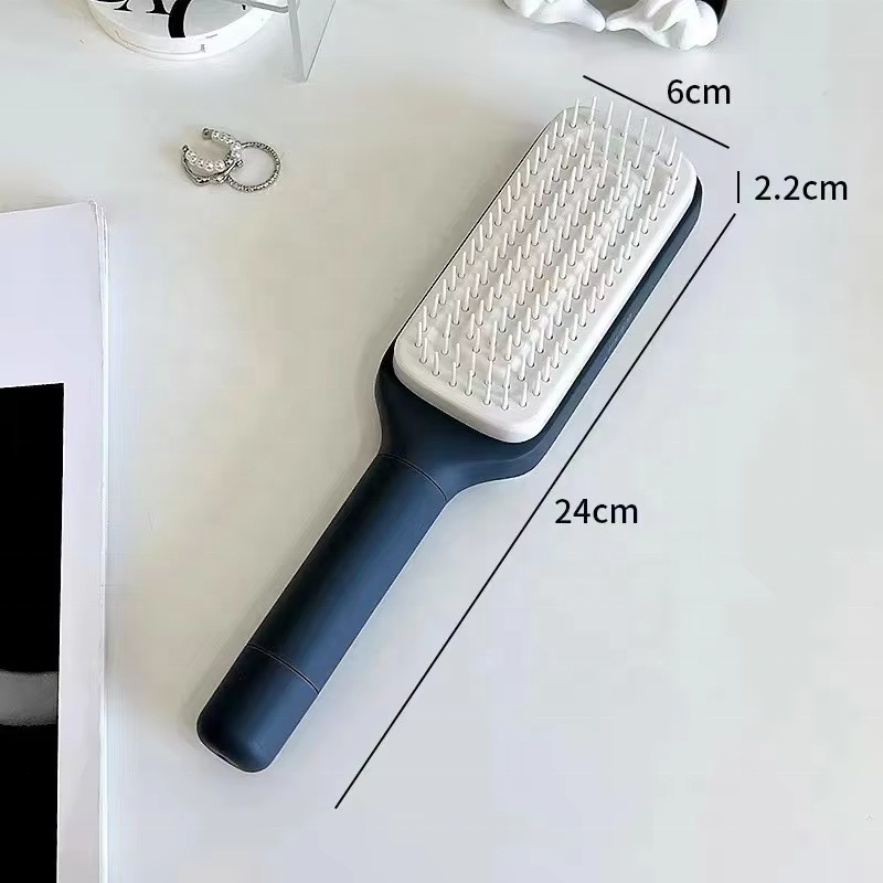 Self-Cleaning Rotating Hairbrush — Anti-Static & Scalp Massage