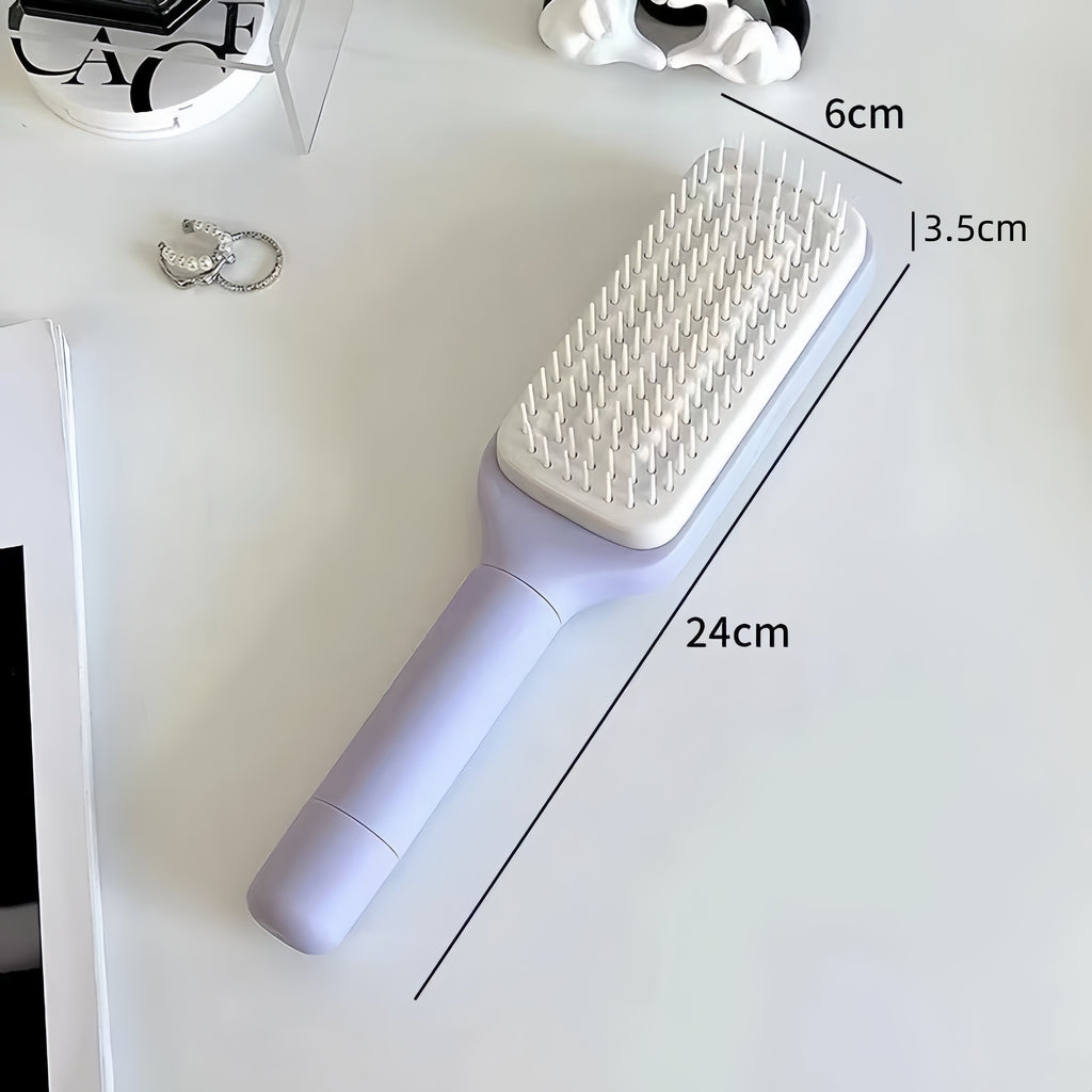 Self-Cleaning Rotating Hairbrush — Anti-Static & Scalp Massage